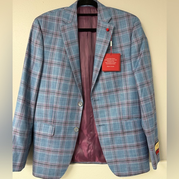 Blue Plaid Men's Blazer new